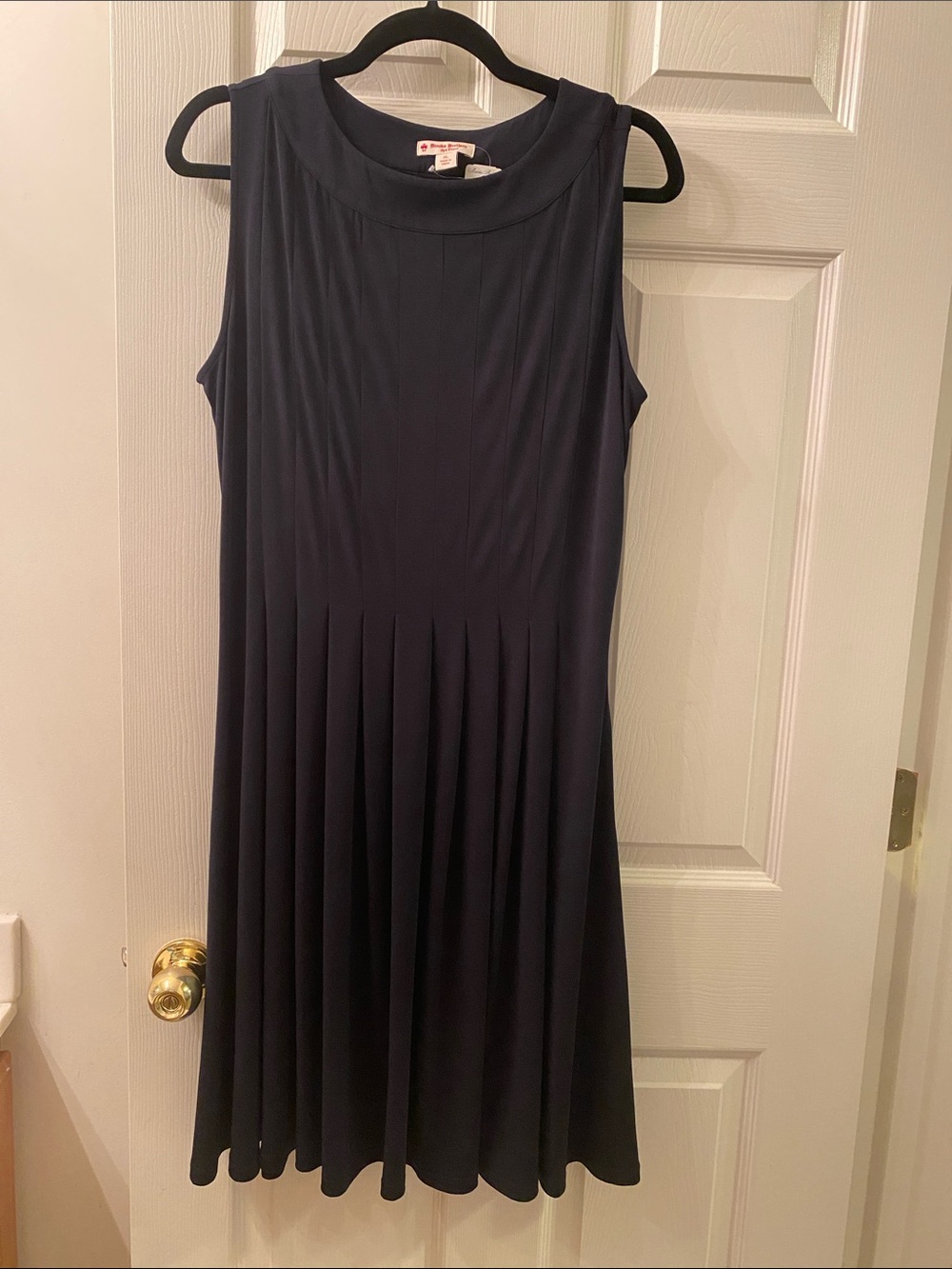 Brooks Brothers Navy Pleated Midi Dress